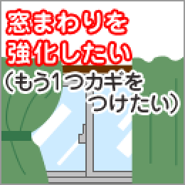 窓まわりを強化したい（もう１つカギをつけたい）